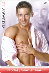 Handsome Male Model Nicolas Does a Hot Gay Striptease in Summer Time