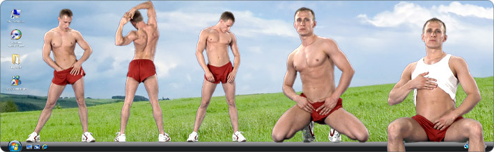 Download VirtualGuy Stripper Desktop Software to See Gay Model Alexi Strip in Olympic
