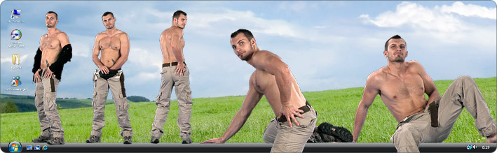Download VirtualGuy Stripper Desktop Software to See Male Model Mickael Strip in Cops Day Off