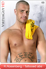 Handsome Male Model Robert Rosenberg Does a Hot Male Striptease in Tattooed Abs