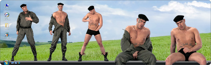 Download VirtualGuy Stripper Desktop Software to See Male Model Robert Rosenberg Strip in Paratrooper
